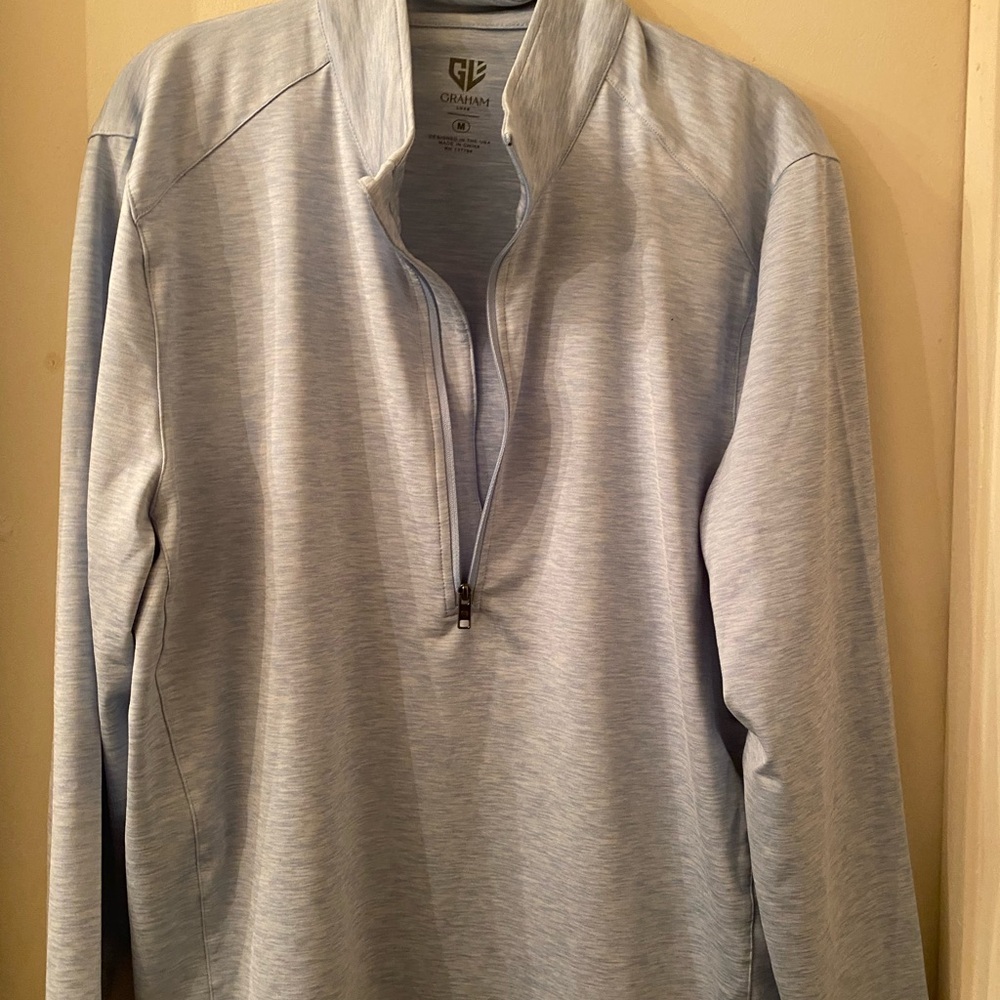 Robert Graham Callaway Men's Sky Blue Zip-Up Sweater